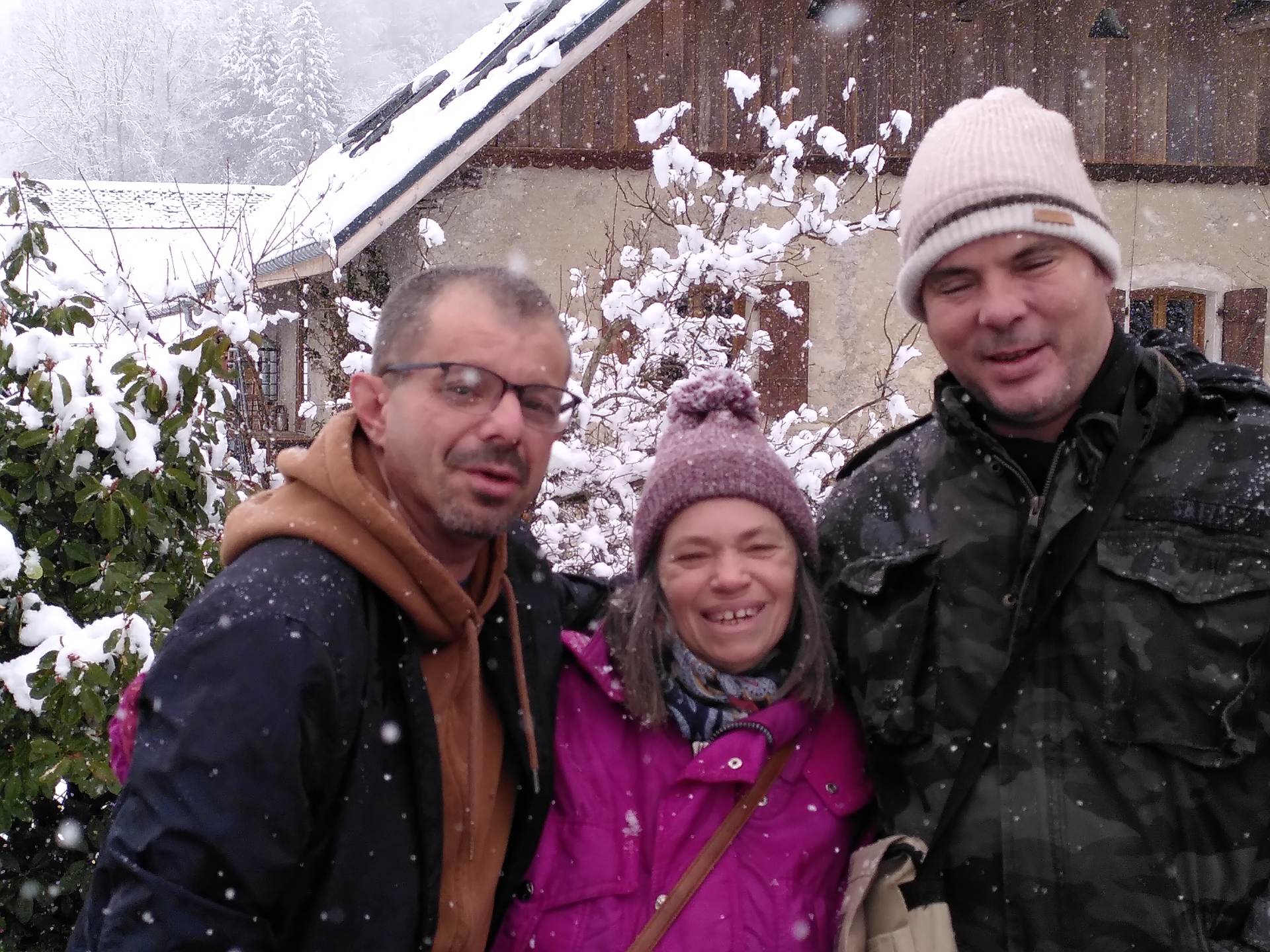 Visiteurs sous la neige
